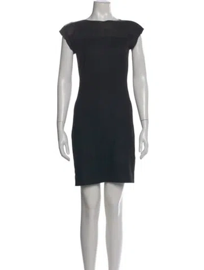 Pre-owned Bottega Veneta Wool Mini Dress In Black