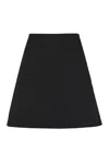 Bottega Veneta Black Stretch Wool Blend Mini Skirt