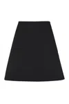 Bottega Veneta Black Stretch Wool Blend Mini Skirt In Black