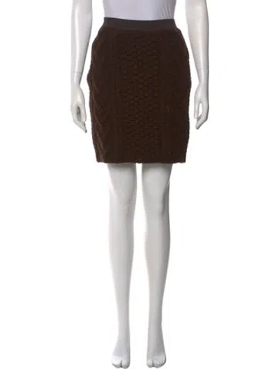 Pre-owned Bottega Veneta Wool Mini Skirt In Brown