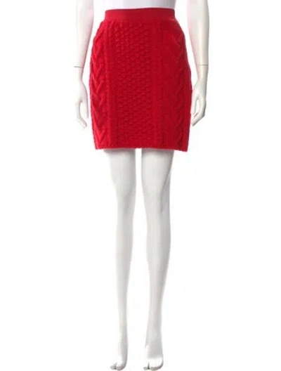 Pre-owned Bottega Veneta Wool Mini Skirt In Red