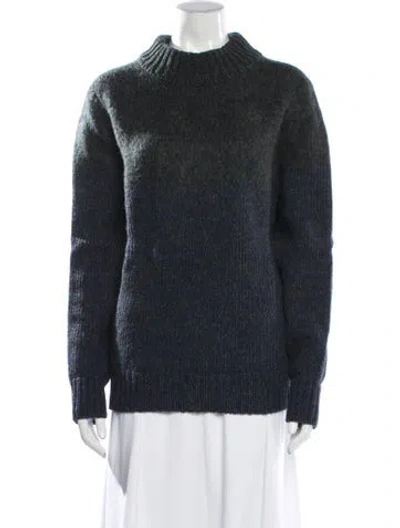 Pre-owned Bottega Veneta Wool Mock Neck Sweater In Blue/green