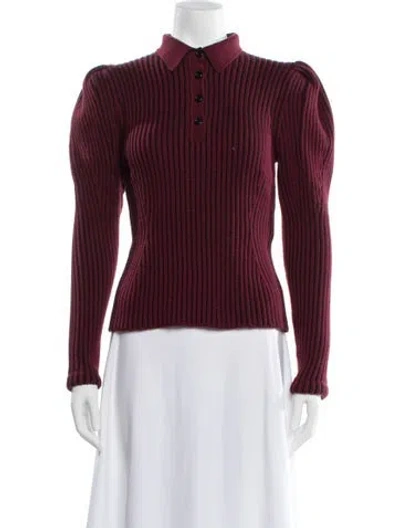 Pre-owned Bottega Veneta Wool Mock Neck Sweater In Burgundy