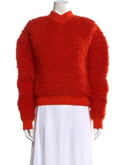 Pre-owned Bottega Veneta Wool Mock Neck Sweater In Red