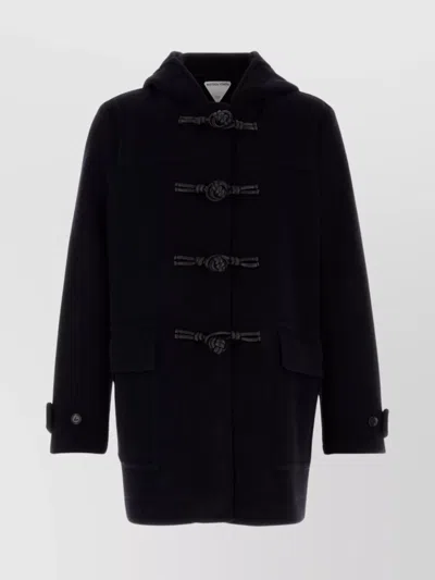 BOTTEGA VENETA WOOL MONTGOMERY WITH HOOD AND FRONT POCKETS