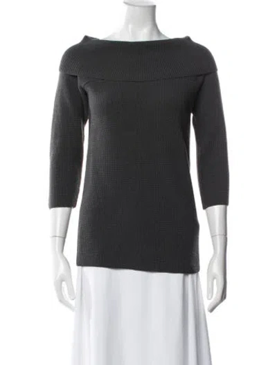 Pre-owned Bottega Veneta Wool Off-the-shoulder Sweater In Gray