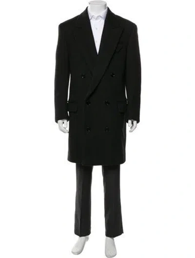 Pre-owned Bottega Veneta Wool Overcoat In Black