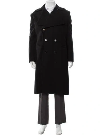 Pre-owned Bottega Veneta Wool Overcoat In Black