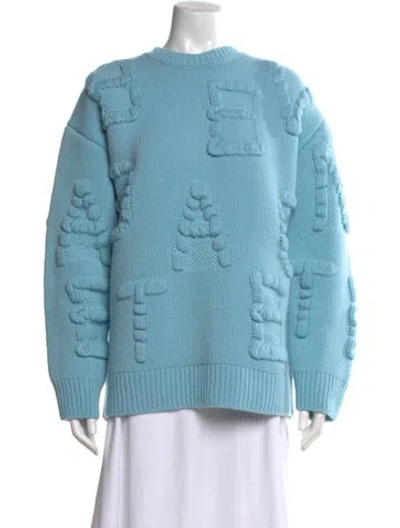 Pre-owned Bottega Veneta Wool Patterned Sweater In Blue