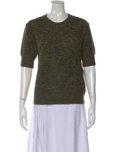 Pre-owned Bottega Veneta Wool Patterned Sweater In Green