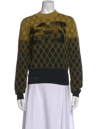 Pre-owned Bottega Veneta Wool Patterned Sweatshirt In Black
