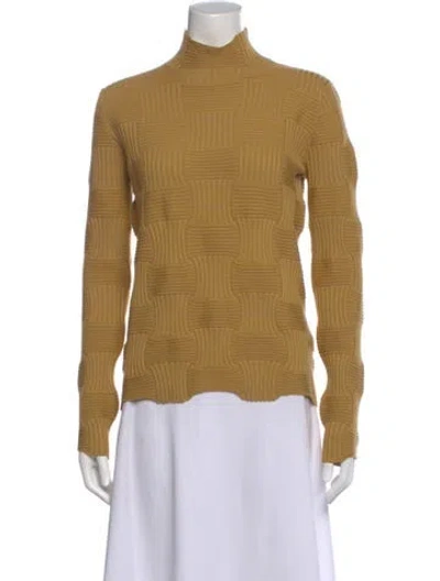 Pre-owned Bottega Veneta Wool Patterned Top W/ Tags In Neutral