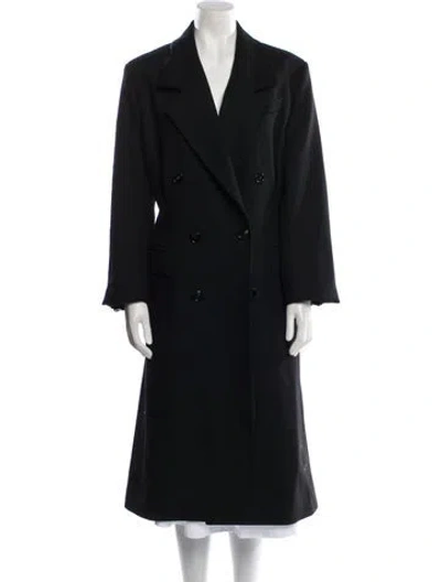 Pre-owned Bottega Veneta Wool Peacoat In Black