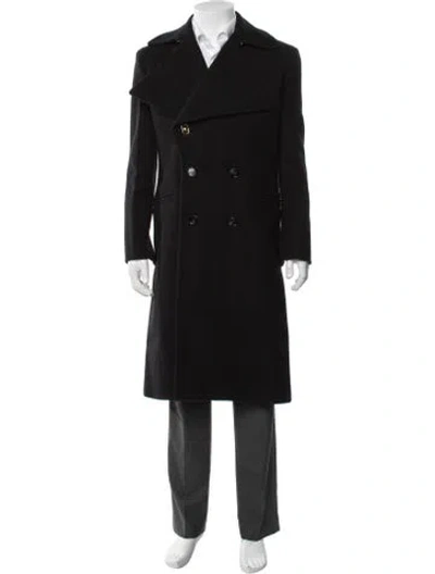 Pre-owned Bottega Veneta Wool Peacoat In Black