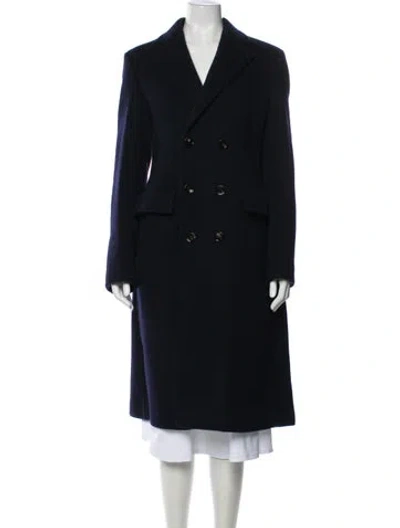 Pre-owned Bottega Veneta Wool Peacoat In Blue