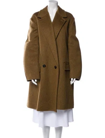 Pre-owned Bottega Veneta Wool Peacoat In Brown/neutrals