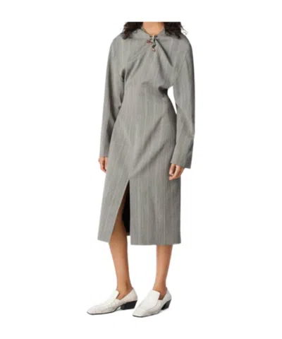 BOTTEGA VENETA WOOL SUBTLE STRIPE DRESS