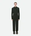 Bottega Veneta Wool Pinstripe Shirt In Green