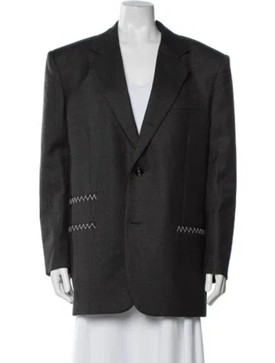 Pre-owned Bottega Veneta Wool Plaid Print Blazer W/ Tags In Green