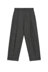 Bottega Veneta Wool Prince Of Wales One Pleat Trousers In Green