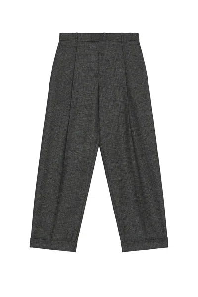 Bottega Veneta Wool Prince Of Wales One Pleat Trousers In Green