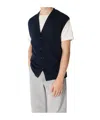 Bottega Veneta Blue Flat Rib Knit Cardigan-like Vest
