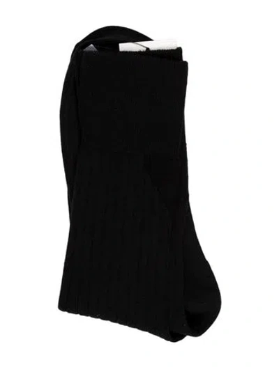 Pre-owned Bottega Veneta Wool Ribbed Socks W/tags In Black