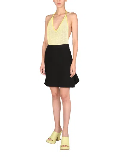 Bottega Veneta Wool Ruched Skirt In Black