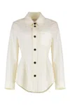 Bottega Veneta Traverl Light Wool Shirt With Maxi Pointed Collar