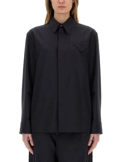 Bottega Veneta Wool Shirt In Black