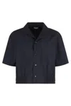 Bottega Veneta Thin Wool Shirt In Blue