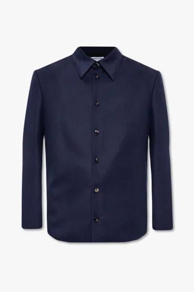 Bottega Veneta Wool Shirt Jacket In Blue