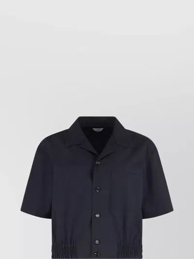 Bottega Veneta Wool Shirt With Chest Pocket And Collar In Blue