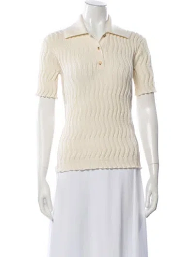 Pre-owned Bottega Veneta Wool Short Sleeve Polo In Neutral