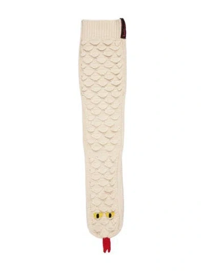Pre-owned Bottega Veneta Wool Snake Socks In Neutrals