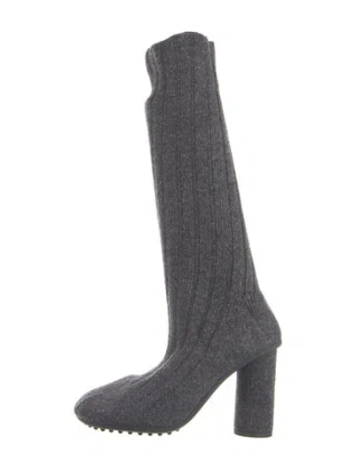 Pre-owned Bottega Veneta Wool Sock Boots In Gray