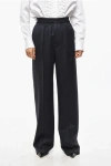 Bottega Veneta Wool Straight Fit Pants With Elastic Waistband In Black