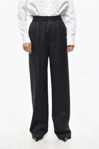 Bottega Veneta Wool Straight Fit Pants With Elastic Waistband