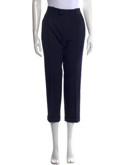 Pre-owned Bottega Veneta Wool Straight Leg Pants In Blue