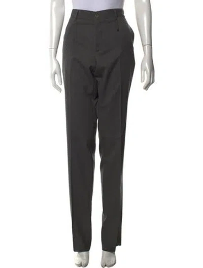 Pre-owned Bottega Veneta Wool Straight Leg Pants In Grey