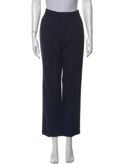 Pre-owned Bottega Veneta Wool Straight Leg Pants W/ Tags In Blue