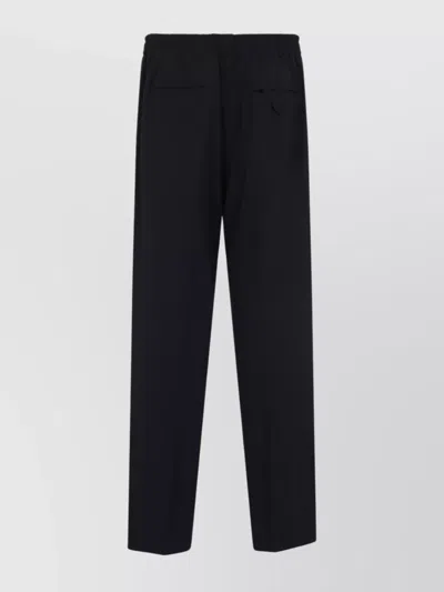 Bottega Veneta Wool Straight Leg Pants With Back Pockets In Black