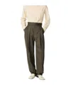 Bottega Veneta Leather Wide Leg Trousers In Brown