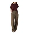 Bottega Veneta Wool Straight Trousers In Ebony/light Yellow Linen Mixed Color