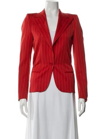 Pre-owned Bottega Veneta Wool Striped Blazer In Orange