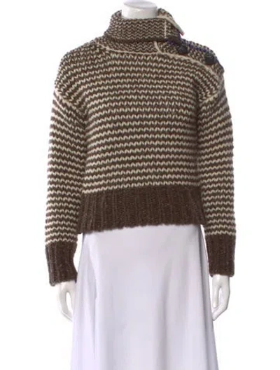 Pre-owned Bottega Veneta Wool Striped Sweater In Brown