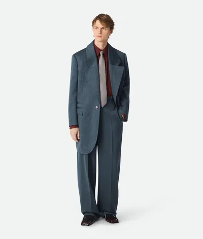 Bottega Veneta Wollmantel Mit Feinem Zickzackmuster In Black