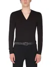 Bottega Veneta V-neck Knit Jumper In Brown