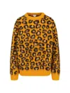 Bottega Veneta Leopard Printed Crewneck Jumper In Yellow