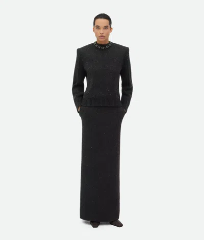 Bottega Veneta Wool Tailored Jumper In Dark Grey Melange